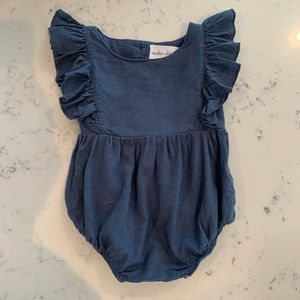 Blue Chambray Toddler Romper